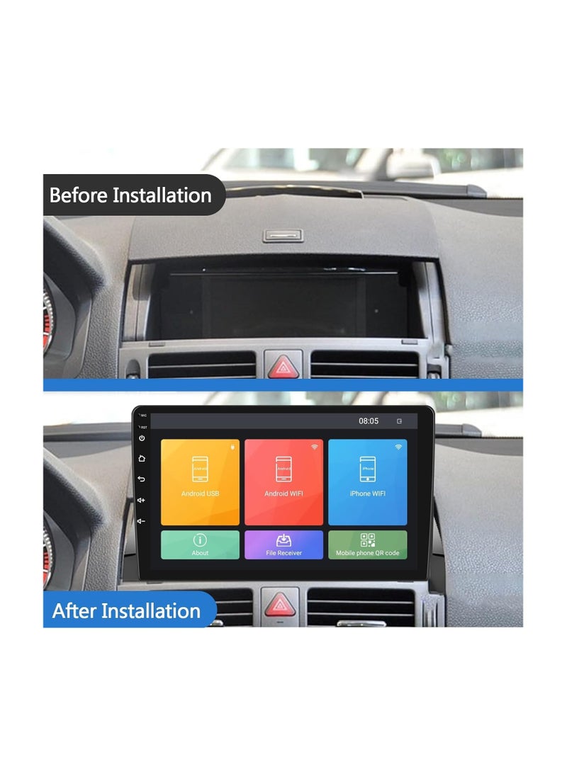 SHEZA STAR - Android Car Stereo for Mercedes Benz C-Class C180 C200 C230 C250 C300 C350 W204 S204 2006 2007 2008 2009 2010 2011 1GB RAM 32GB ROM 9 Inch MirrorLink WiFi BT, IPS Touch Screen with AHD Camera Included - Image 1