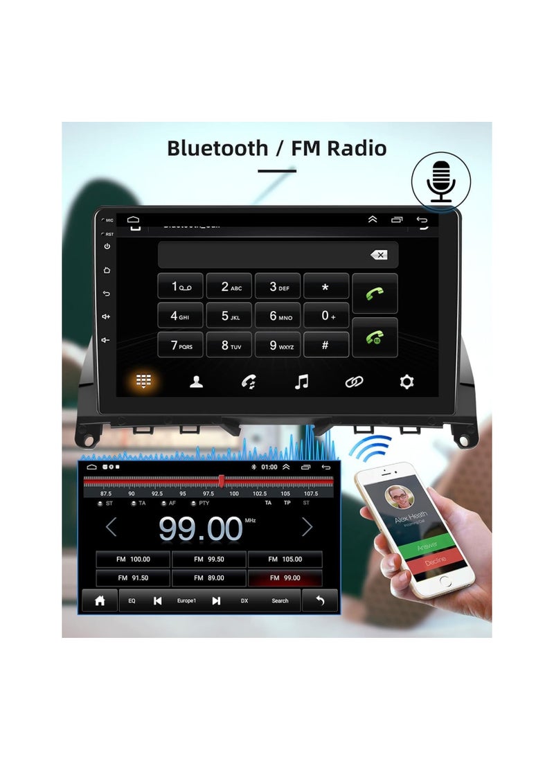 SHEZA STAR - Android Car Stereo for Mercedes Benz C-Class C180 C200 C230 C250 C300 C350 W204 S204 2006 2007 2008 2009 2010 2011 1GB RAM 32GB ROM 9 Inch MirrorLink WiFi BT, IPS Touch Screen with AHD Camera Included - Image 1