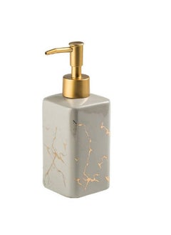 FabSeasons Ceramic Soap Dispenser With Pump,Italian Marble Pattern Dispensar Bottle For Liquid Soap,Homemade Lotions And Essential Oil,320 ml,Grey