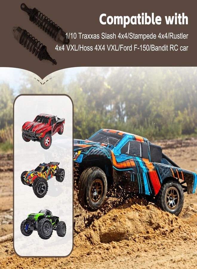 ممتصات صدمات ألومنيوم للسيارات التي تعمل بالتحكم عن بعد بمقياس 1/10 من طراز Traxxas Slash 4x4 و Rustler 4X4 و VXL و Stampede 4X4 و Hoss 4X4 Monster Truck، أمامية وخلفية، بديلة للرقم 5862، 4 قطع (رمادي) - Image 4
