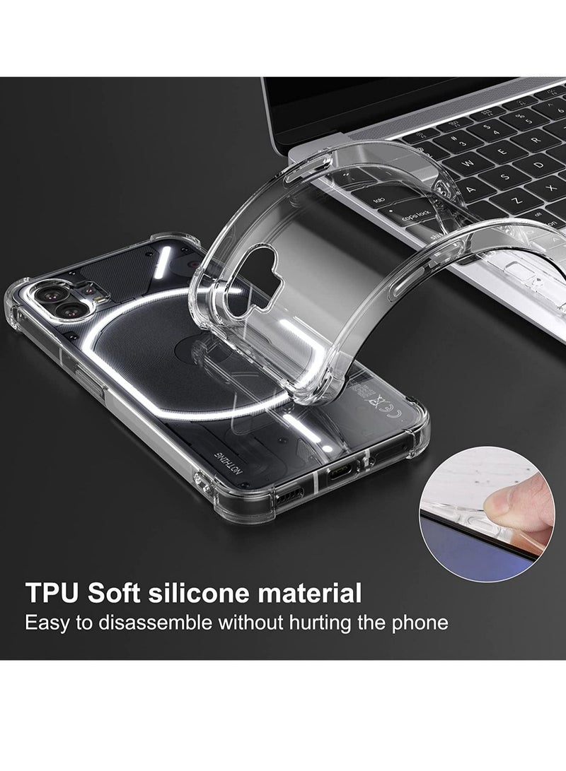 فيسوس لا شيء هاتف 1 CLASE CASE 2022 ، غطاء رفيع ناعم شفاف TPU مرنة الخلفية الصلب PC PUMPER الزوايا المعززة - Image 3
