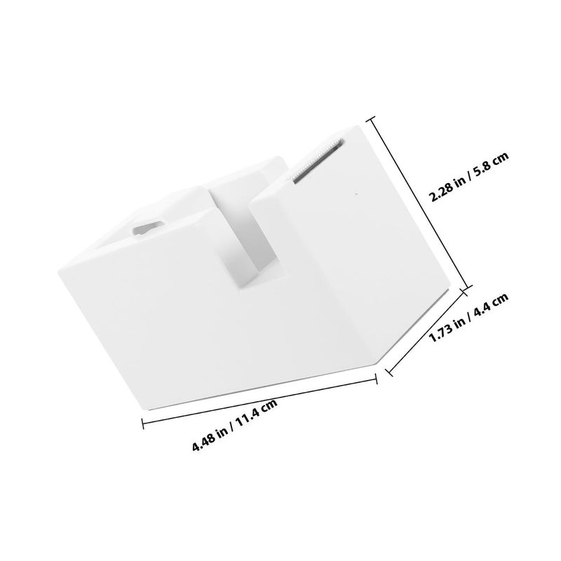 White Tape Dispenser Holder Portable Desktop Office Cutter for Packing - Image 3
