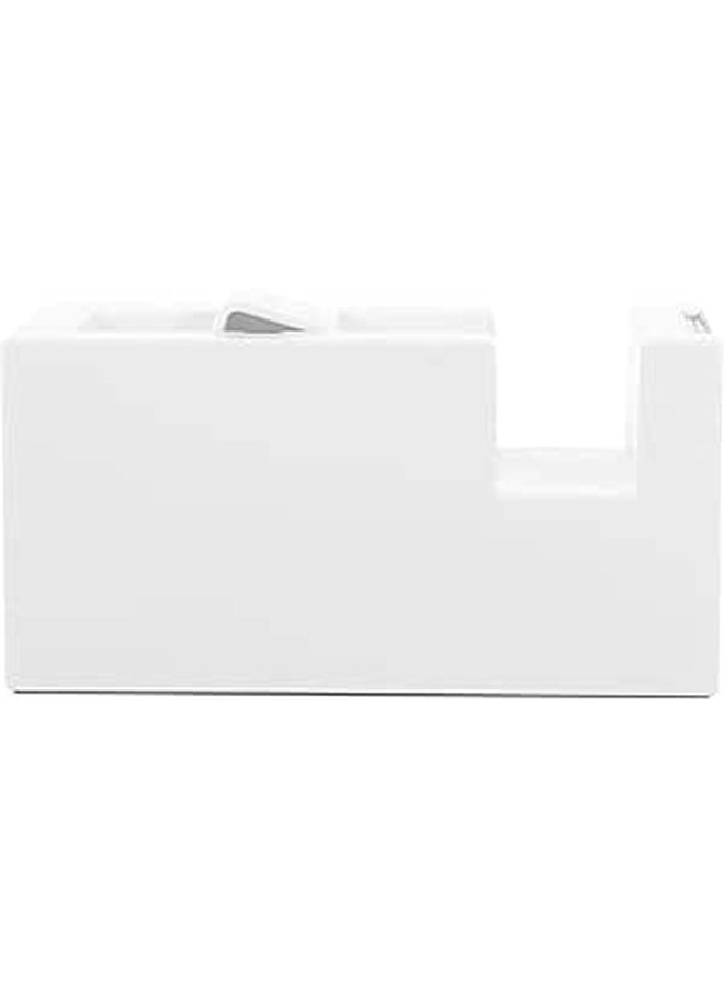 White Tape Dispenser Holder Portable Desktop Office Cutter for Packing - Image 1
