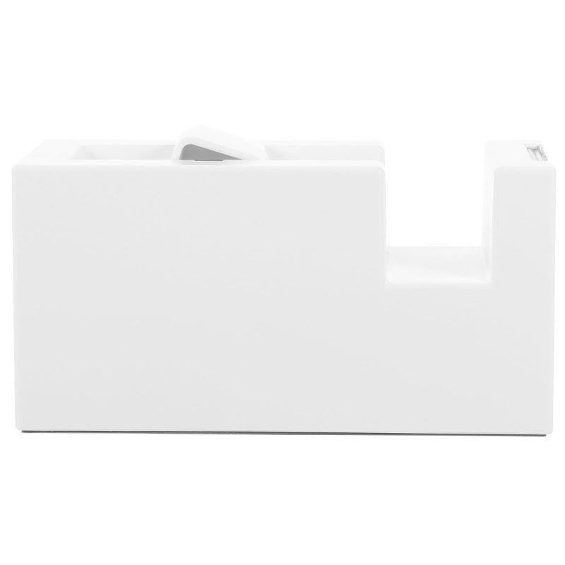 White Tape Dispenser Holder Portable Desktop Office Cutter for Packing - Image 2