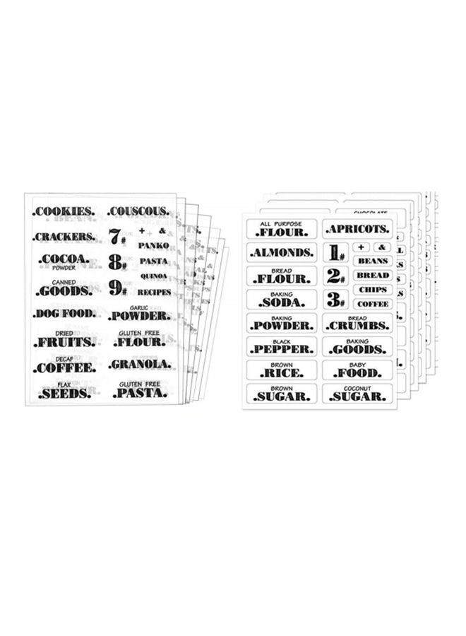 NIBEMINENT 132-Piece Preprinted Kitchen Labels Black/White - Image 1