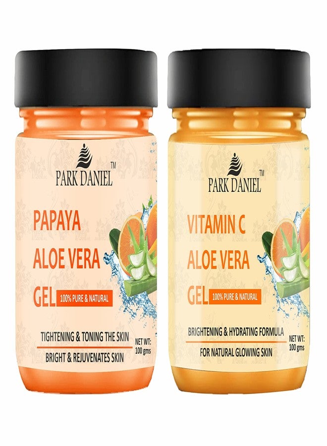 Park Daniel Papaya Aloe Vera Gel & Vitamin C Aloe Vera Gel For Mosituring & Deep Cleansing your Face Combo Pack of 2 (100 gms) - Image 1
