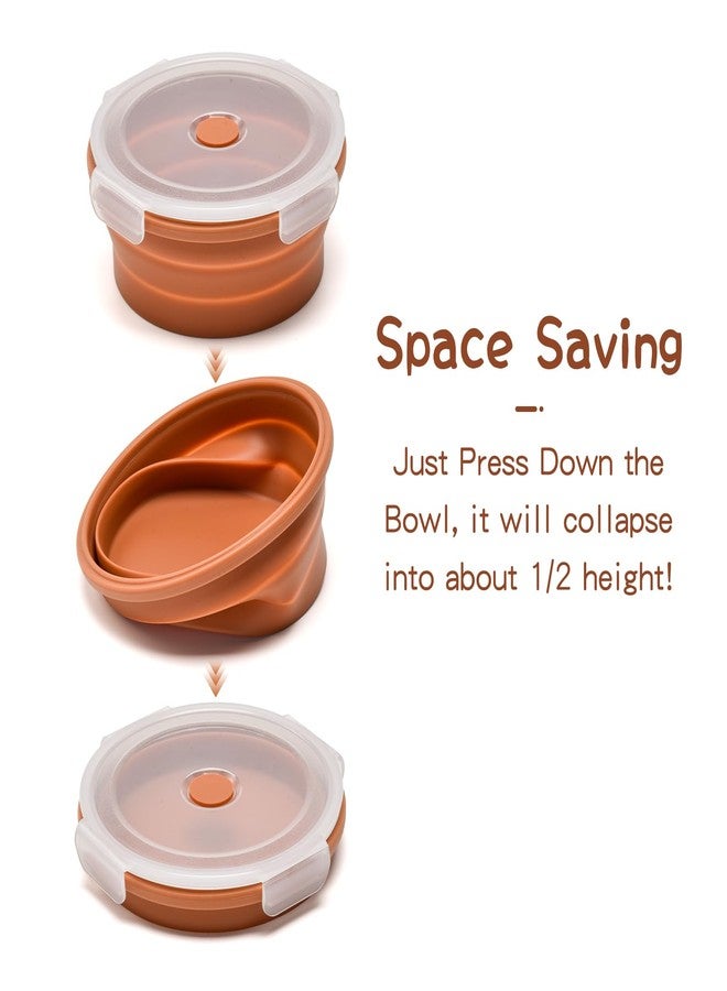 Imagination Junction Silicone folding food storage container, 400ml, 600ml, 900ml round folding lunch box, 3pcs - Image 4