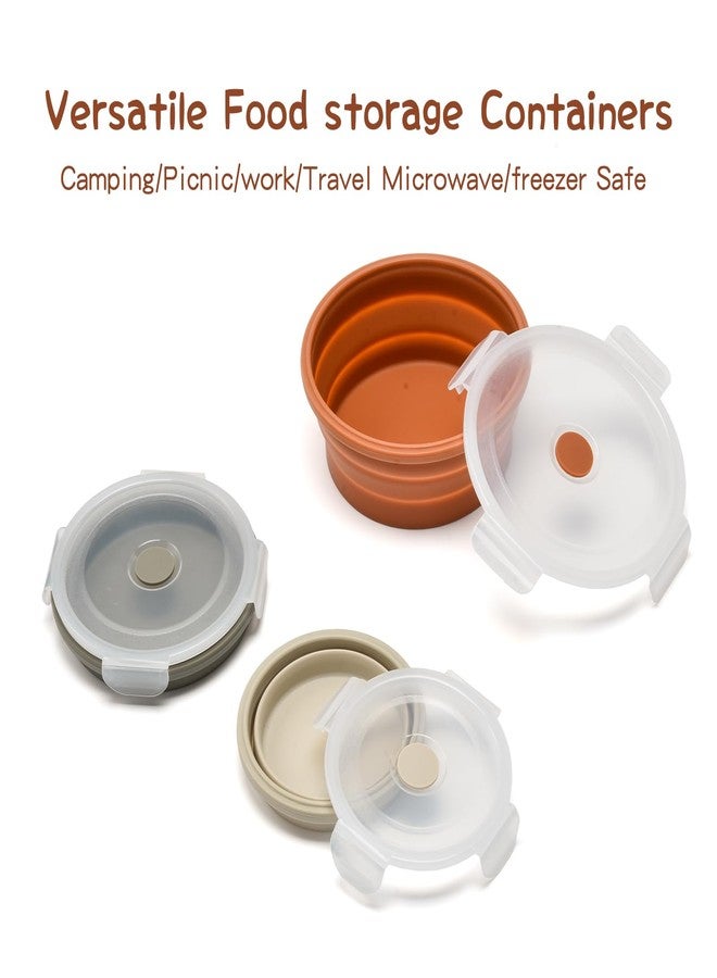 Imagination Junction Silicone folding food storage container, 400ml, 600ml, 900ml round folding lunch box, 3pcs - Image 3