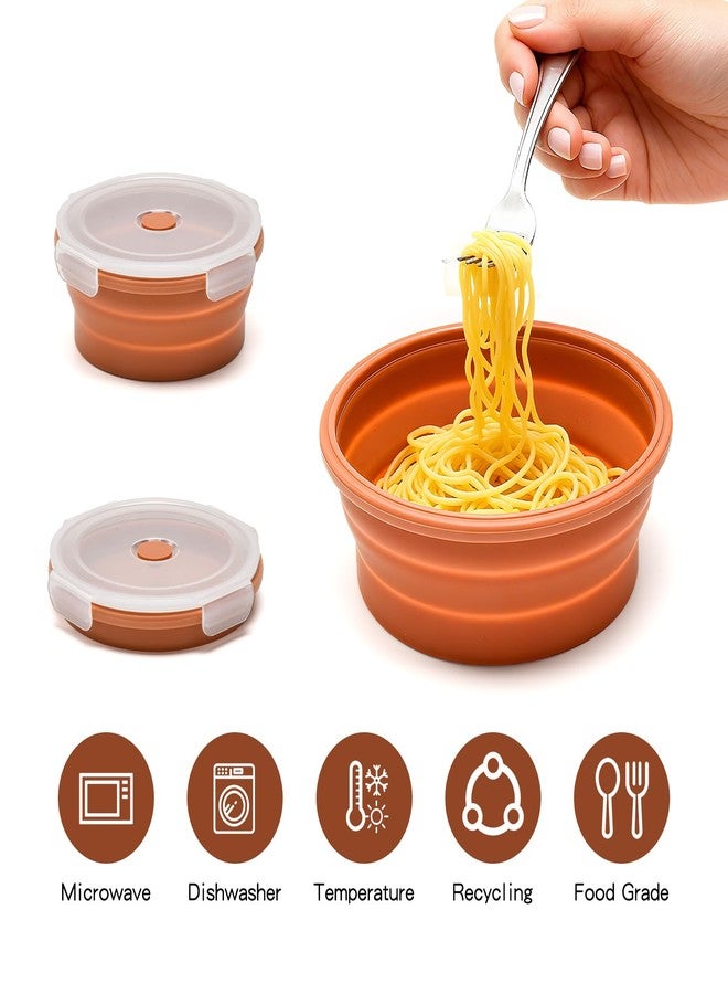 Imagination Junction Silicone folding food storage container, 400ml, 600ml, 900ml round folding lunch box, 3pcs - Image 5