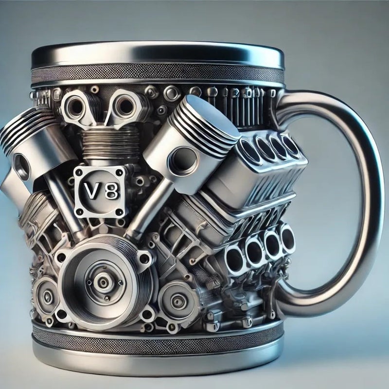 FirFiltr V8 Engine Stainless Steel Coffee Mug - Personalized Travel Tumbler for Car Lovers - Image 1