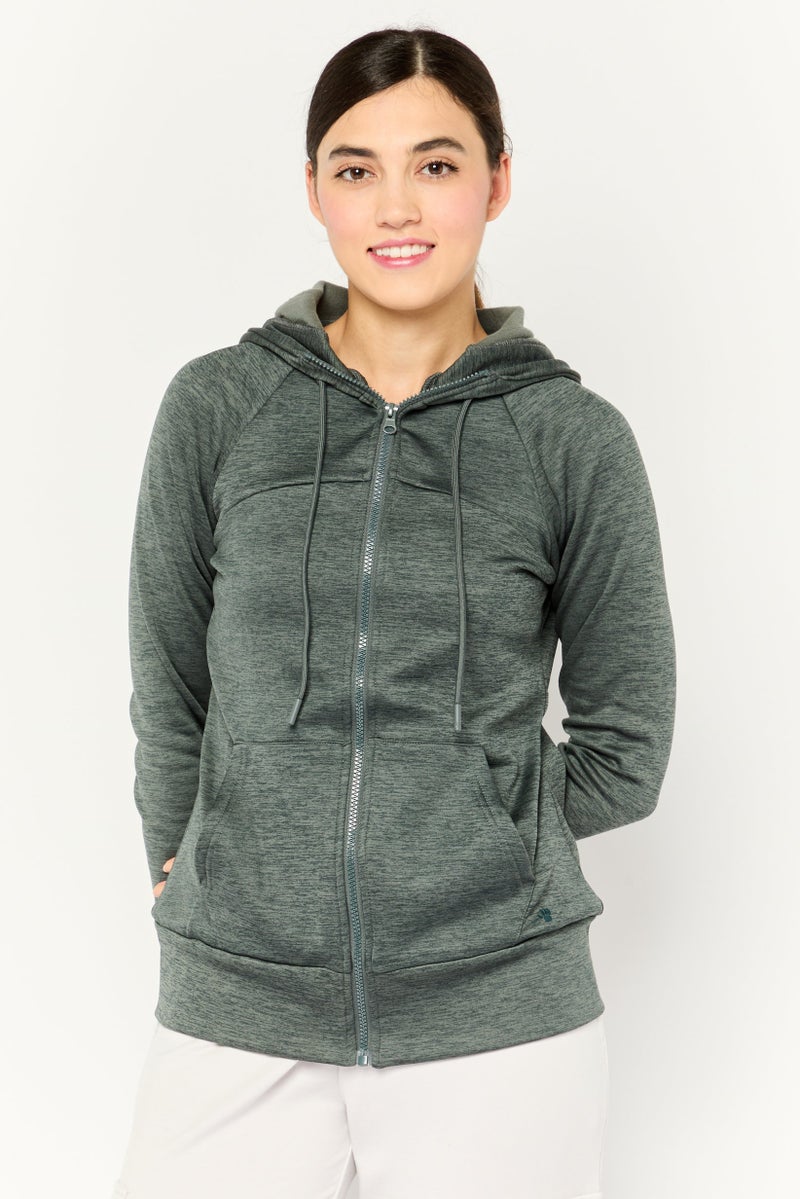 Bearpaw Women Sportswear Fit  Long Sleeves Outdoor Hoodies, Sage Green - Image 1