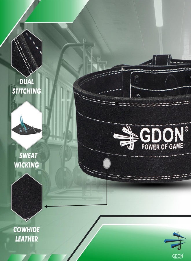 GDON Power Lifting Weight LiftingBelt, 4" Wide 10 mm Thick Power Lifting Belt For Men & Women Competition Workout Training Weight Back Support Belt, Genuine Leather Weight Gym Belt (Size L) - Image 4