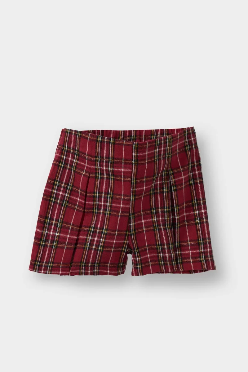 ديفاكتو Baby Girl Plaid Sweatshirt Fabric 2 Piece Set