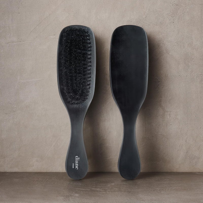 Diane Boar Curved Wave Brush for Men and Women - Black, Soft Bristles for Fine to Medium Hair - Use for Detangling, Smoothing, Wave Styles, Soft on Scalp, Restore Shine and Texture - Image 3