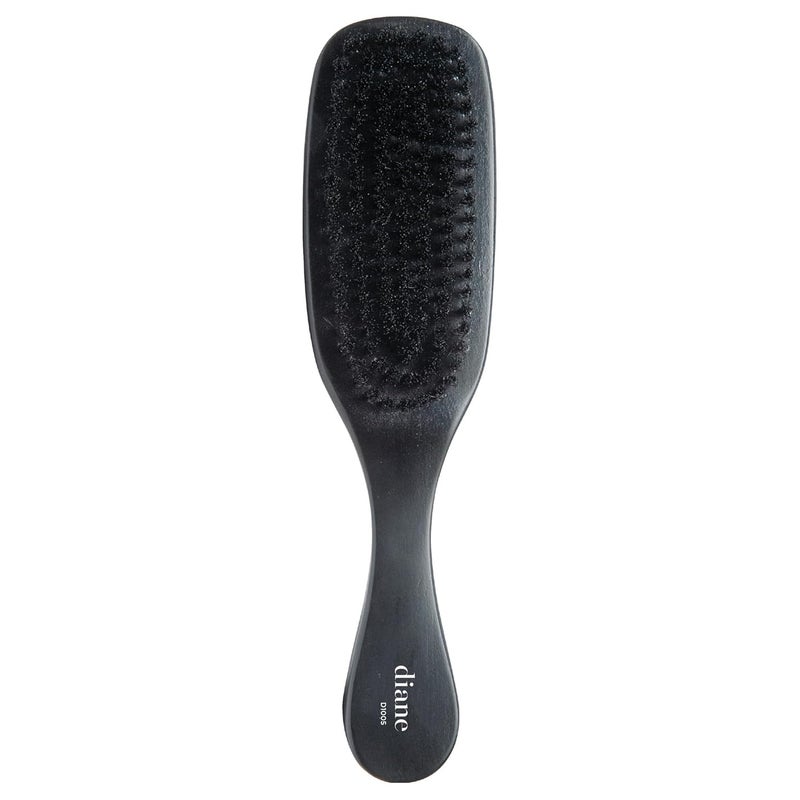 Diane Boar Curved Wave Brush for Men and Women - Black, Soft Bristles for Fine to Medium Hair - Use for Detangling, Smoothing, Wave Styles, Soft on Scalp, Restore Shine and Texture - Image 1