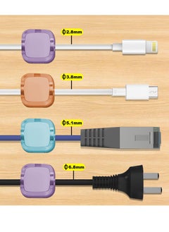 Generic Cord Organizer Magnetic Desk Cable Organizer Safe and Convenient Adjustable Charging Cable Holder Smooth Magnetic Cable Management for Bedside Table Kitchen Car Office 12 Pack  - Image 4