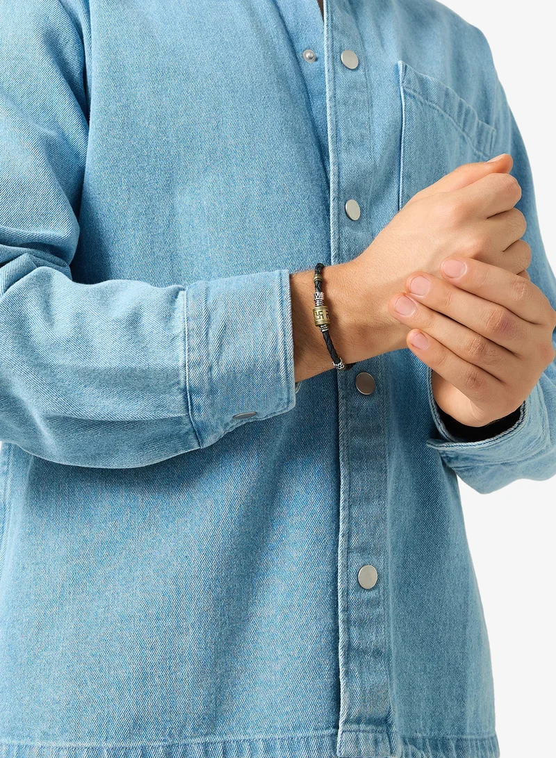 Seventy Five  Thread Bracelet With oxidised Metal Beads for Men | Best Price UAE