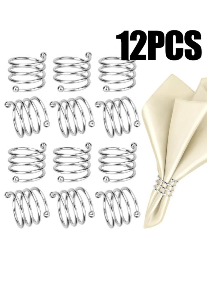 ميدي مجموعة حلقات مناديل الطاولة 12 قطعة/المجموعة - مناسبة لحفلات العطلات والمناسبات الرسمية أو غير الرسمية في مطابخ المنزل وديكورات طاولة حفلات الزفاف، فكرة هدية رائعة للمضيفين والتجمعات العائلية - Image 1