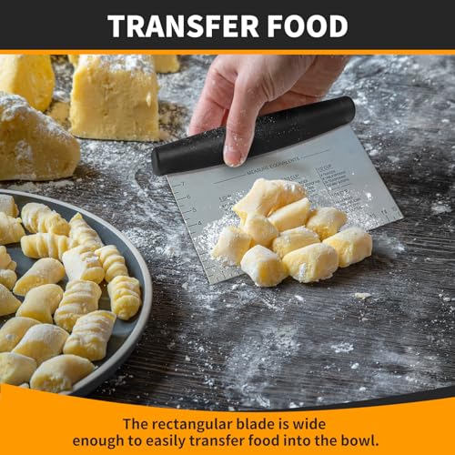 ALL-TOP ALLTOP Bench Scraper & Chopper for Kitchen - Ideal Baking Essential Utensil,Stainless Steel Pastry/Dough/Food Cutter Tool for Cake Pizza Bread,Cooking - 1 Pack,Black - Image 4