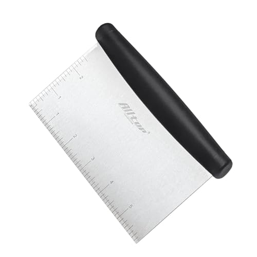 ALL-TOP ALLTOP Bench Scraper & Chopper for Kitchen - Ideal Baking Essential Utensil,Stainless Steel Pastry/Dough/Food Cutter Tool for Cake Pizza Bread,Cooking - 1 Pack,Black - Image 1