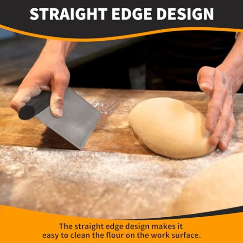 ALL-TOP ALLTOP Bench Scraper & Chopper for Kitchen - Ideal Baking Essential Utensil,Stainless Steel Pastry/Dough/Food Cutter Tool for Cake Pizza Bread,Cooking - 1 Pack,Black - Image 5