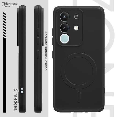 Pikkme Back Cover for Vivo T4x 5G / iQoo Z10x 5G / Vivo Y31 Pro 5G Soft Matte Silicone Mag-Safe Design (Mag-Safe Not Support) Camera Protection | Slim Fit Bumper Cover (Black) - Image 3
