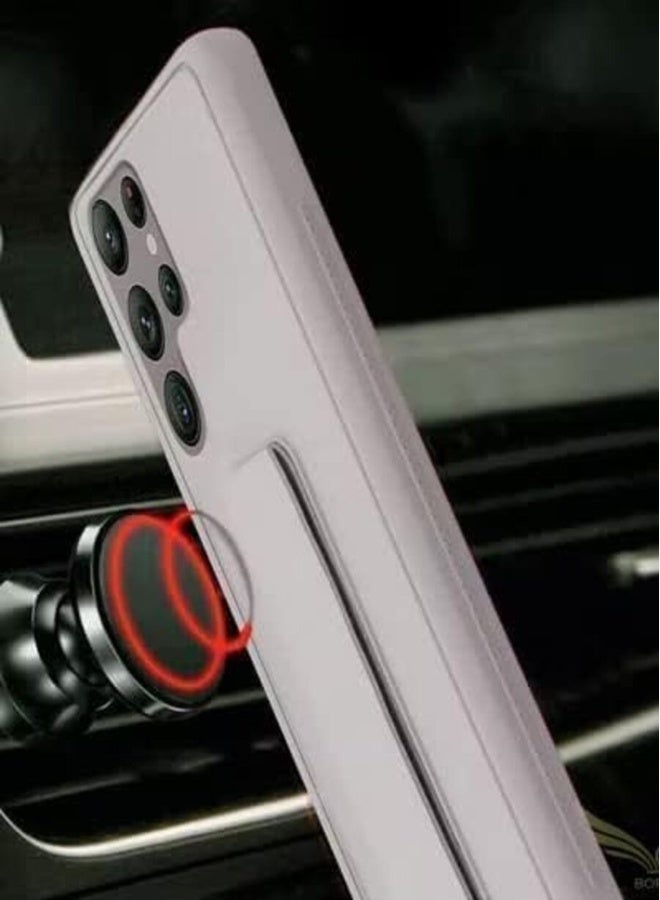 DUSALA Case for Samsung Galaxy S25 Ultra Back Stand Case Magnetic Car Holder Soft Silicone Horizontal & Vertical Kickstand Cover Wrist Strap for Galaxy S25 Ultra - Image 2