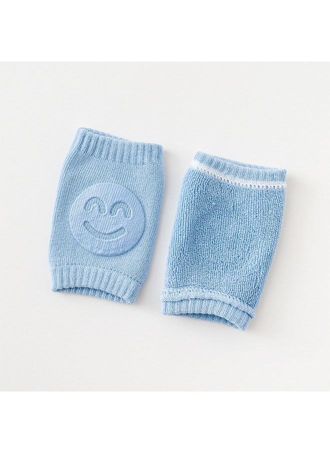 Ant - 2 Pairs Baby Crawling Anti-Slip Knee Pads, Soft Comfortable Knee And Elbow Protective Pads, Protect Infants & Toddlers Knees(khaki &Blue) - Image 1