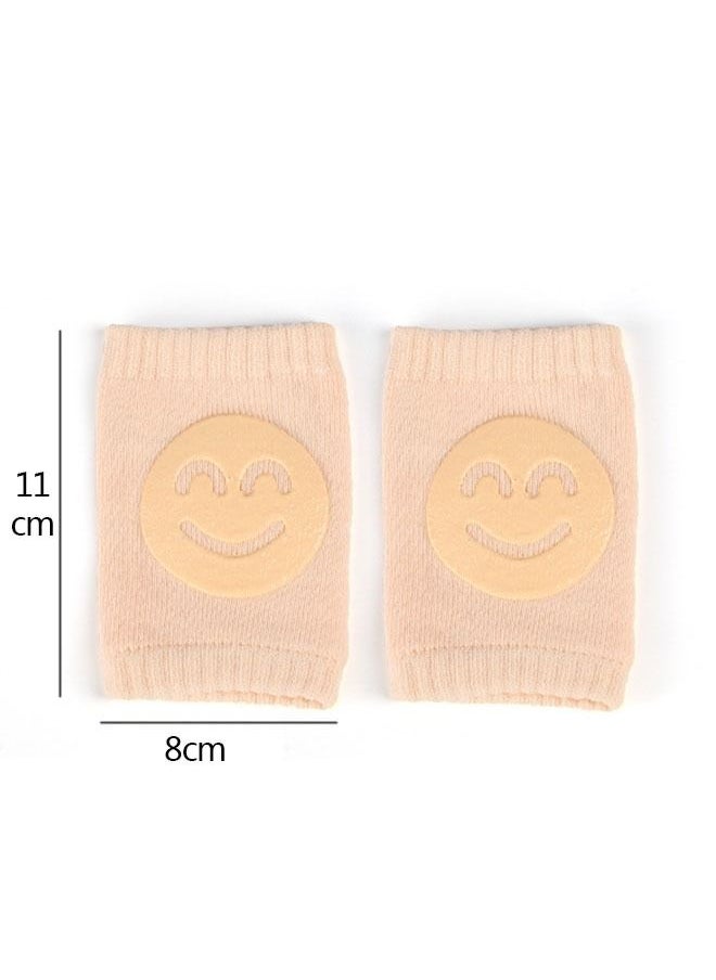 Ant - 2 Pairs Baby Crawling Anti-Slip Knee Pads, Soft Comfortable Knee And Elbow Protective Pads, Protect Infants & Toddlers Knees(khaki &Blue) - Image 1