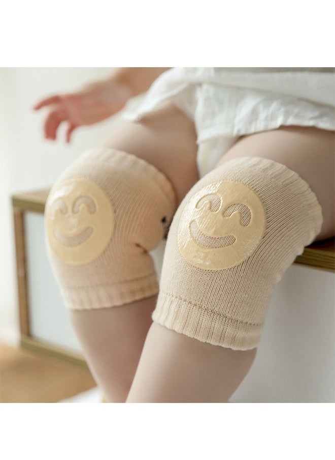 Ant - 2 Pairs Baby Crawling Anti-Slip Knee Pads, Soft Comfortable Knee And Elbow Protective Pads, Protect Infants & Toddlers Knees(khaki &Blue) - Image 1