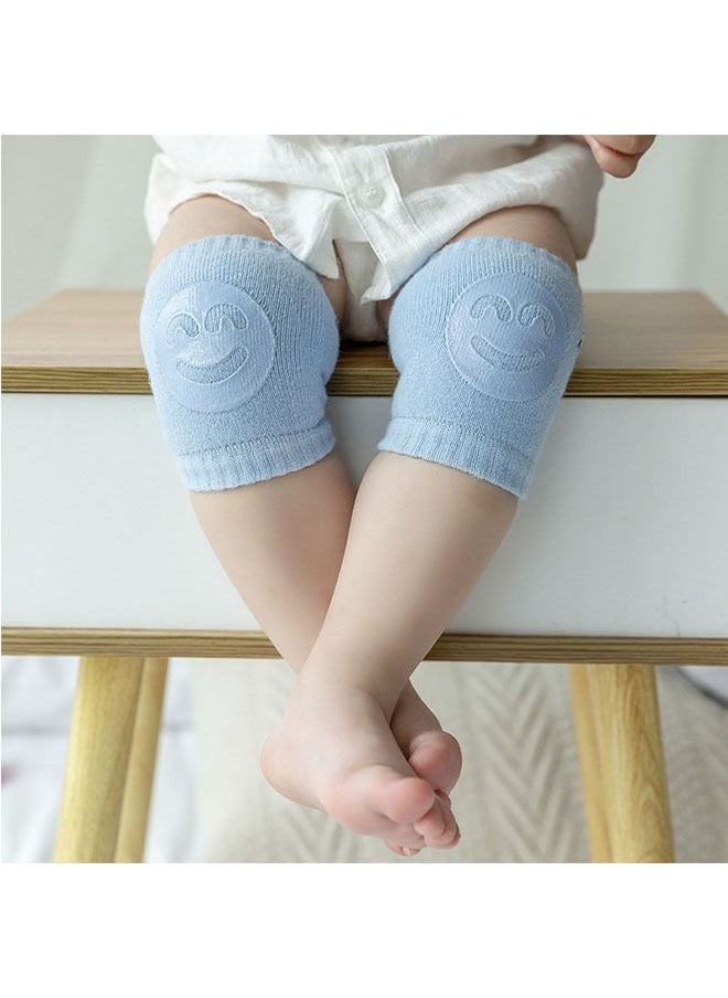 Ant - 2 Pairs Baby Crawling Anti-Slip Knee Pads, Soft Comfortable Knee And Elbow Protective Pads, Protect Infants & Toddlers Knees(khaki &Blue) - Image 1