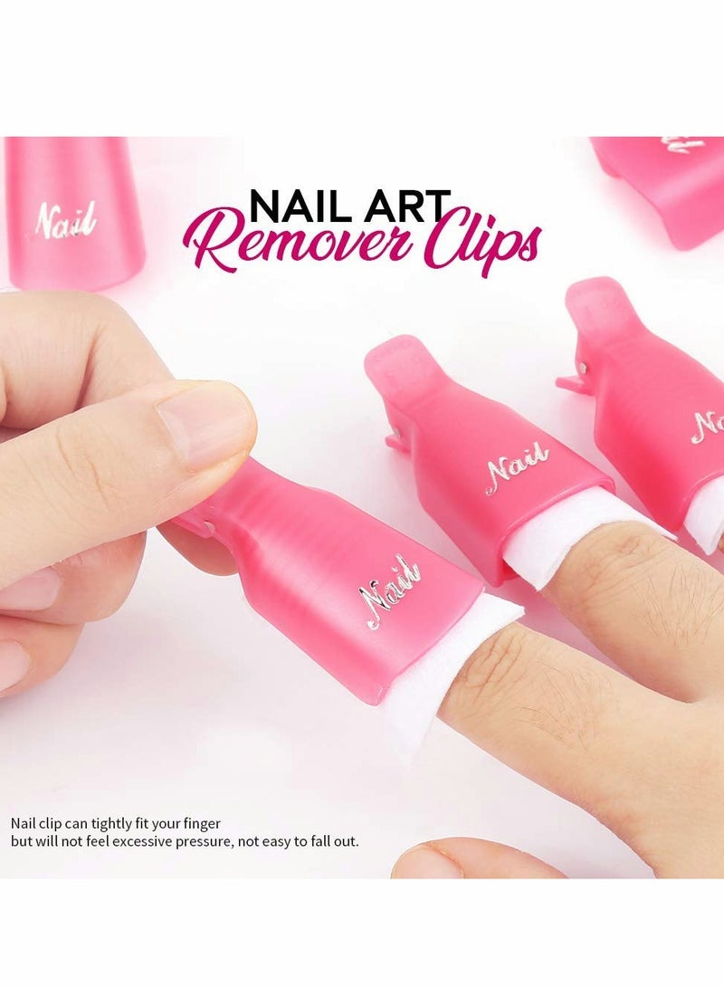 Complete Nail Polish Gel Remover Kit: 100ml Remover, 500 Cotton Pads, Nail Clips, Brush, Cuticle Tools, 100/180 Files & Buffer Block - Image 3