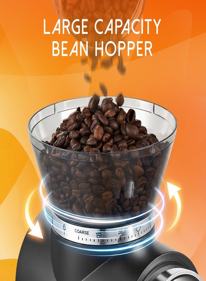 Ollygrin Conical Burr Coffee Grinder Electric, Compact Coffee Grinder for Home Use,Burr Mill Grinder with 30 Precise Grinding Sizes, Touch Panel, Removable Burr & Coffee Container, 2-12 Cups - Image 4