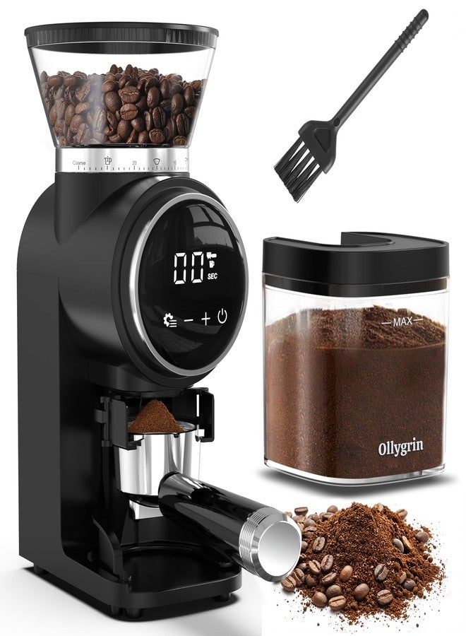 Ollygrin Conical Burr Coffee Grinder Electric, Compact Coffee Grinder for Home Use,Burr Mill Grinder with 30 Precise Grinding Sizes, Touch Panel, Removable Burr & Coffee Container, 2-12 Cups - Image 1
