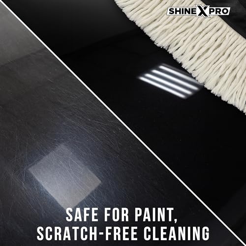 ShineXPro Car Duster - Lint-Free & Scratch-Free Car Cleaner Brush with Long Handle - Car Dust Cleaner features Paraffin Wax Coating for 2x better Cleaning Performance - Car Cleaning Brush for Exterior - Image 4