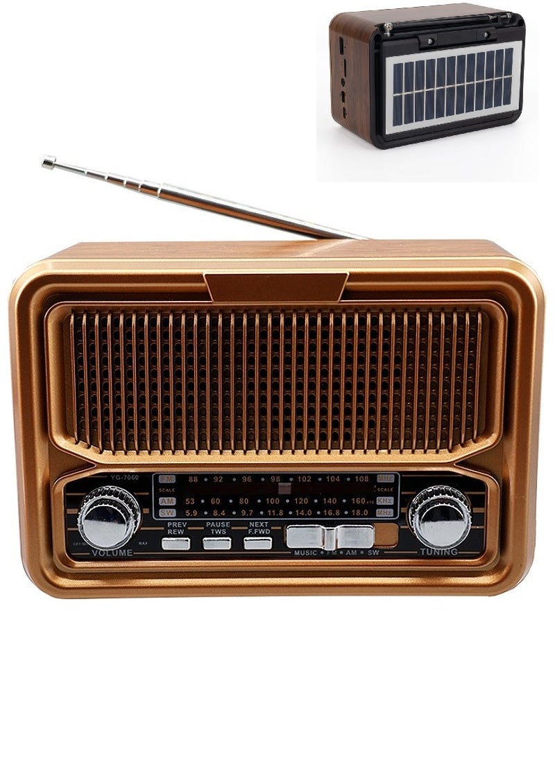 Denx Rechargeable Radio, Portable Radio AM FM Transistor with Best Sound, Solar/Battery Operated Radio, Support TF Card/USB Playing  - Image 5