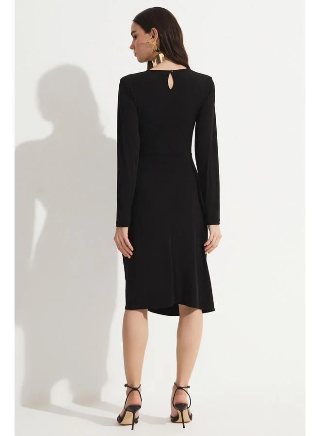 JUNE Ruched Long Sleeve Dress