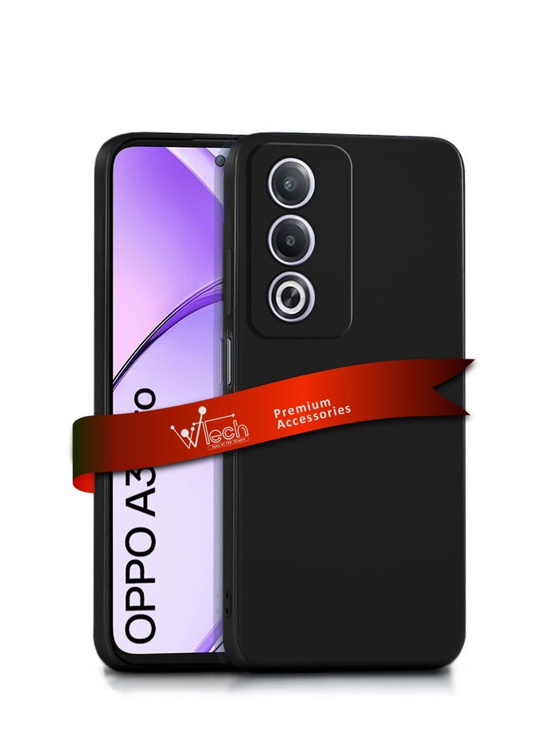 Wtech Oppo A3 Pro 5G 2024 Premium Liquid Silicone Case Cover Black - Image 1