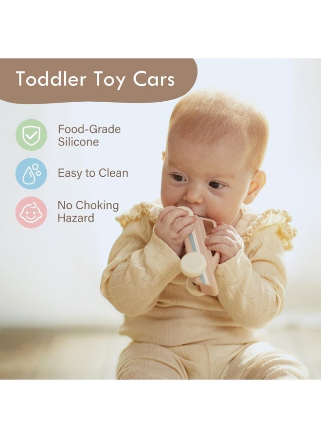 Moonkie Silicone Toy Cars for Toddlers 1-3 | Soft Push & Go Baby Cars for Infants 6-12 Months+ | Safe One-Piece Design | Easy to Clean | 3-Pack Gift Set - Image 3