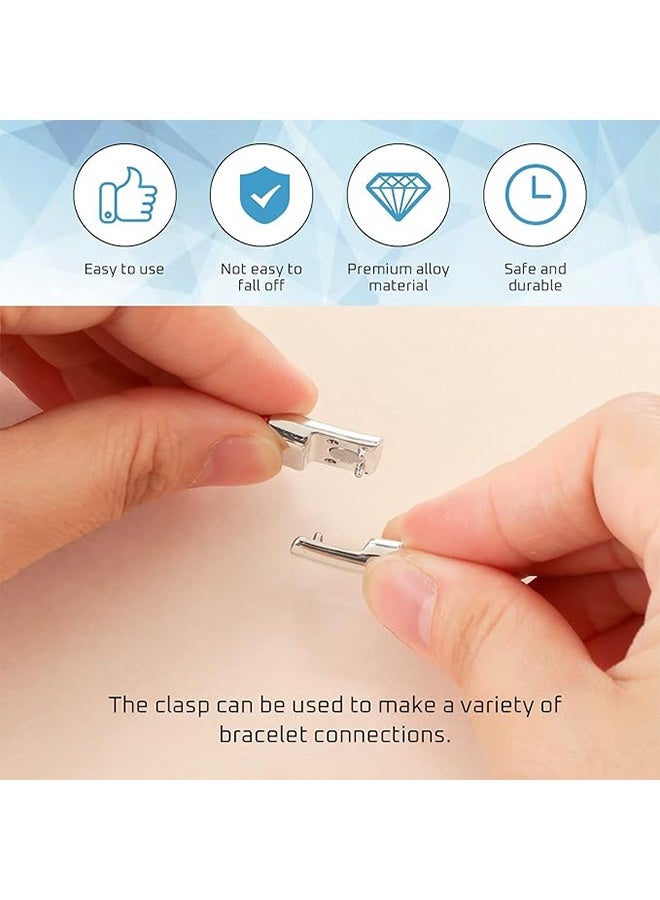 8 Pieces 10x3 mm Flat Leather Magnetic Clasps Bracelet Jewelry Making Magnetic Clasps Silver Bracelet Metal and Closures DIY Locking for Jewelry Craft Making Supplies - Image 4