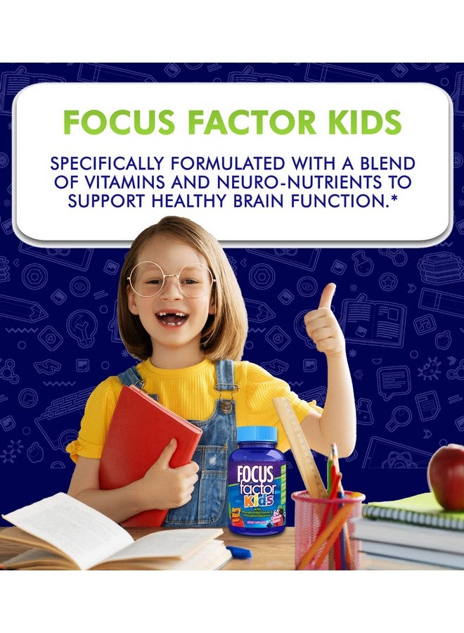 Focus Factor Kids Complete Daily Chewable Vitamins: Multivitamin & Neuro Nutrient (Brain Function) w/Vitamin B12, C, D3-60 Count - Image 2