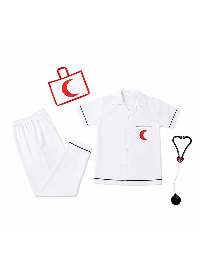Toy Land Kids Doctor Costume Set with Stethoscope and Medical Bag – Role Play Fancy Dress Outfit for Boys of age 2 to 3 years - Image 1
