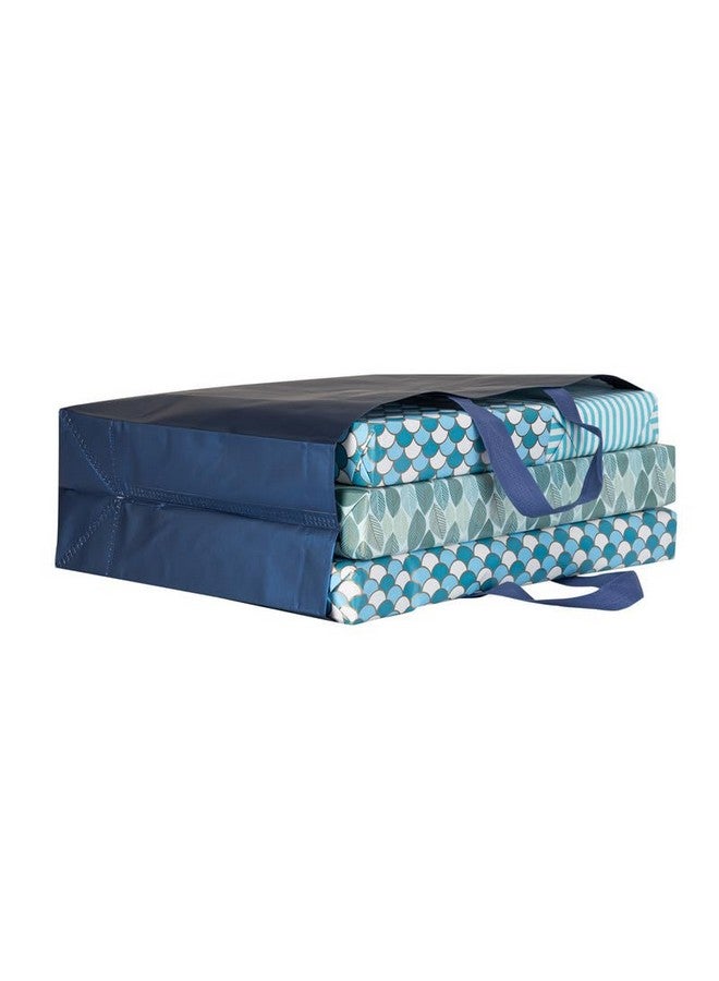Drapme Large Size Pack of 20 Pcs Matt Metallic Laminated Non-Woven Reusable Eco-Friendly Party Return Gift Bags (Navy Blue) (Large 17x12x5 Inch) - Image 5