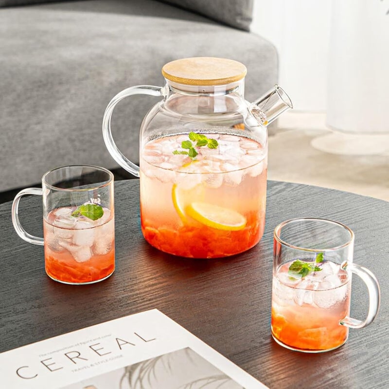 Hwagui Glass Teapot with Infuser for Loose Tea and Blooming Tea Heat Resistant Glass Teapot and Kettle for Stovetop Perfect Tea Maker 1600ml54oz - Image 3