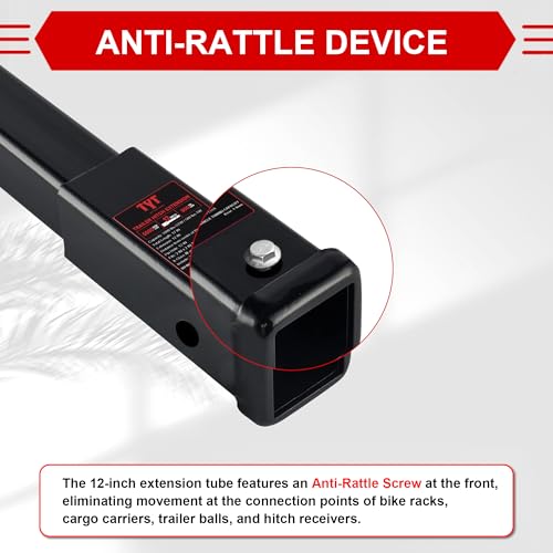 TYT Trailer Hitch Tube Extender for 2" Receiver, 7 inch Extension Length, with 5/8 inch Pin and Clip, 5000 lbs GTW - Image 4