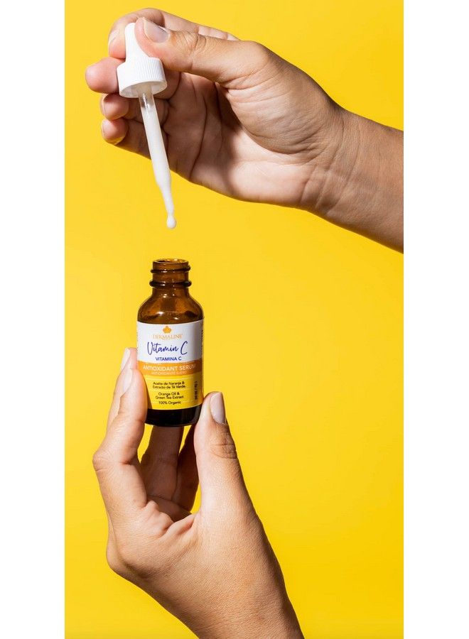 dermaline Vitamin C Serum For Face With Hyaluronic Acid And Jojoba Oil Hydrating Brightening And Deep Moisturizing Age Control To Diminish Fine Lines And Wrinkles - Image 4