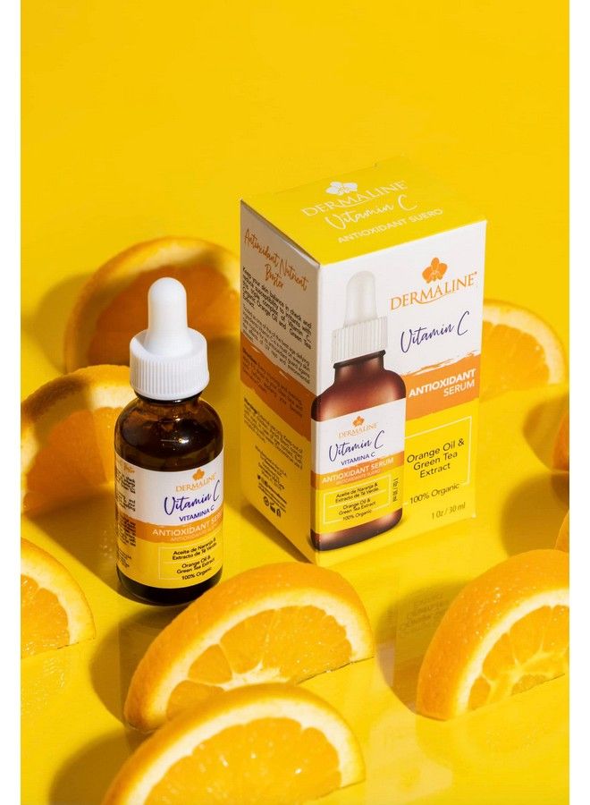 dermaline Vitamin C Serum For Face With Hyaluronic Acid And Jojoba Oil Hydrating Brightening And Deep Moisturizing Age Control To Diminish Fine Lines And Wrinkles - Image 3