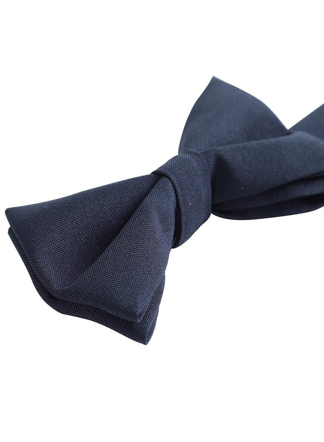 WELROG Classic Pre-Tied Bow Tie for Children & Adults Solid Color Adjustable Bowtie Gabardine Material (Dark Navy blue, M (6-18 Years)) - Image 5