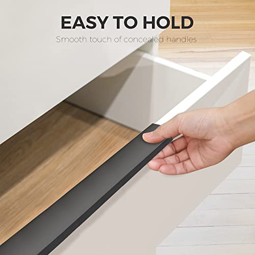 HomeExpert Home Expert 10 Pack Finger Pulls for Cabinets 224mm/8.8in Hole Center Black Cabinet Handles Edge Pulls for Cabinets Finger Cabinet Handles Concealed Tab Pulls for Kitchen Drawer - Image 4