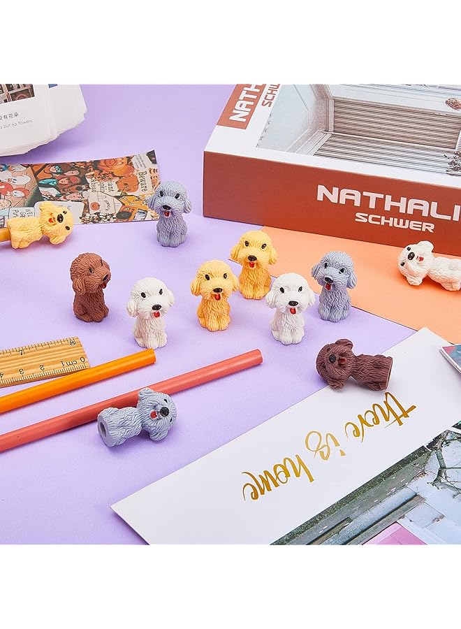 erorex 24Pcs 3D Dog Pencil Top Erasers Animal Pencil Erasers Funny Dog Pencil Eraser Toppers Pet Puppy Eraser Caps Dog Themed Pencil Erasers For Kids Birthday Gifts School Stationery Supplies - Image 4